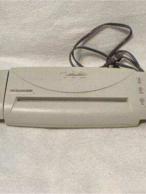 Vintage DESiGN sign electric shredder that fit top a stand office garbage can